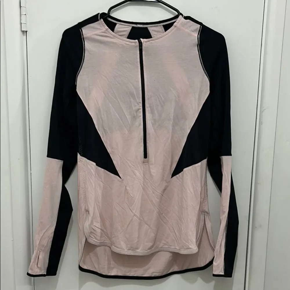 Lululemon Women's Pink and Black Long Sleeve Top